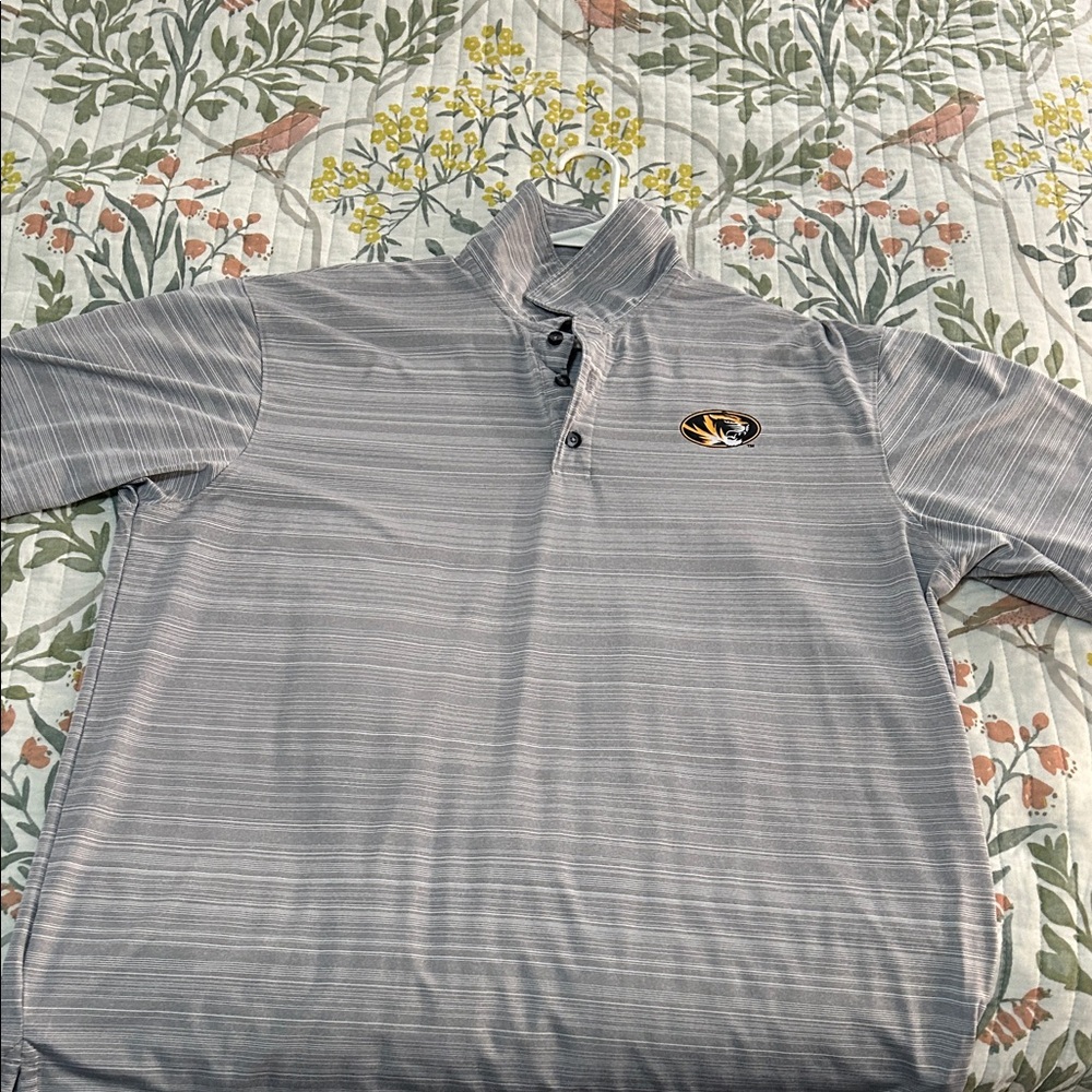 Mizzou Champion Light Gray Polo Shirt